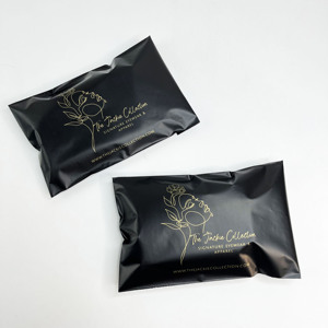 Custom Matte Black Poly Mailers Gold Logo Printed <b>Waterproof</b> Self Seal Shipping Envelopes For Clothing Cosmetic Boutique - Product Image 4