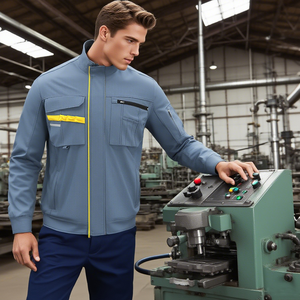 Ensemble de combinaisons d'été en pur coton Uniforme réfléchissant personnalisé Shipyard <span class=keywords><strong>Harbor</strong></span> Labour protection Suit Work Wear - Product Image 4