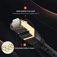 Haute Qualité 40gbps 2000mhz Cat8 Rj45 Interface Réseau Lan Cordon Cordon De Raccordement Cat 8 Câble Ethernet