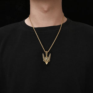 Desain baru liontin Hip Hop berukir emas 18-berlian nuansa es-liontin Goku mutiara naga emas - Product Image 5