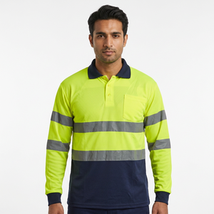 High Quality Breathable Uniforms Reflective <b>Safety</b> Yellow Long Sleeve Workwear T-shirts for Outdoor <b>Roadway</b> - Product Image 1