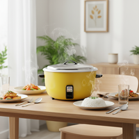 Cuisinière à riz électrique automatique portable en acier inoxydable avec cuve intérieure antiadhésive multifonction pour usage commercial et domestique