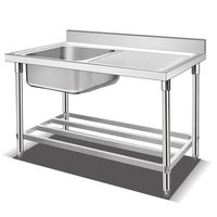 Évier de cuisine commercial en acier inoxydable VanSenk modèle LSDXZ-120 pour utilisation dans les restaurants