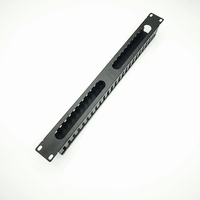 Panneau de gestion de câbles métallique horizontal 1U de 19 pouces pour montage en rack, 25/50 ports, avec couvercle