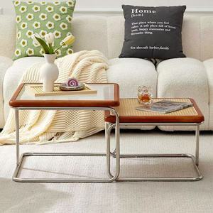 Coffee <b>Table</b> Wood Top Stainless Steel Frame Minimalist Modern Living Room Small Apartment Use - Product Image 4
