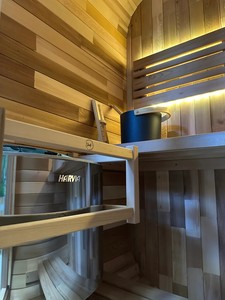 Cabina de sauna de vapor para jardín, de cedro rojo, para 1 persona, con calentadores eléctricos confiables y servicio posventa. - Product Image 4