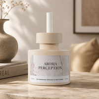 Diffuseur de parfum haut de gamme 110 ml, bouteille ronde crème, bâtonnets diffuseurs en fibre, parfum personnalisé pour chambre d'hôtel