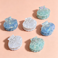 CHUJIAN Nouvelles pinces à cheveux en acétate en forme de coquille, pinces requin à strass, barrettes scintillantes pour demi-queue de cheveux pour femmes et filles