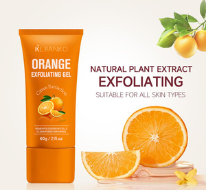 <span class=keywords><strong>Gel</strong></span> <span class=keywords><strong>exfoliant</strong></span> purifiant à l'orange personnalisé OEM avec vitamine C et AHA, nettoyant en profondeur les pores, gommage visage et corps pour points noirs et peau terne - Product Image 2