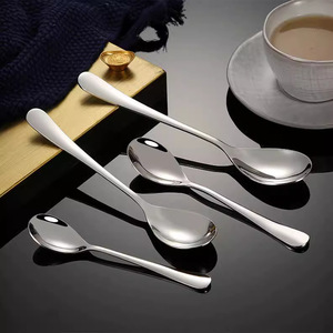 304 Stainless Steel Mirror Finish Western-Style Long Handle <strong>Childrens</strong> Soup/Dinner Spoon <strong>Cutlery</strong> <strong>Set</strong> - Product Image 2
