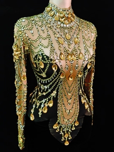 AD1394 Kimshein Elegent abiti da sera per donna strass maglia abito lungo scintillante abito da ballo da sera - Product Image 5