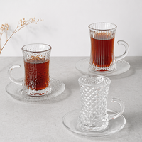 Gobelet en verre de haute qualité et très vendu avec poignée et différents motifs, gobelets en verre pour lait, cola, thé, jus, bière