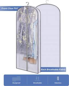 Three-dimensional Customized Folding Garment <b>Bags</b> PVC Clear Hanging Garment Cover Non-woven <b>Suit</b> <b>Bag</b> <b>for</b> Travel - Product Image 5