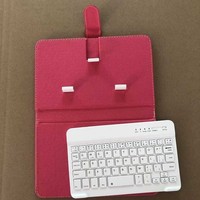 Casing Ponsel Mini Portabel dengan Keyboard 7 Inci Koneksi BT Multi Warna USB XTSJBT Keyboard Nirkabel Casing Kulit untuk Ponsel