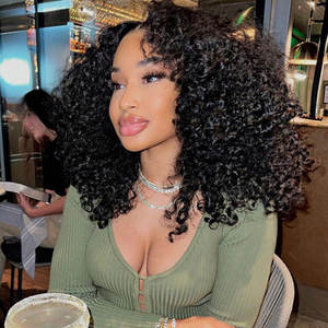 13x4蕾丝正面假发人发真越南处女发半假发深波浪宽松卷发人发女性无胶假发 - Product Image 3