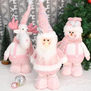 Rose Noël Bonhomme De Neige En Peluche Sequin Écharpe Tricoté Tenue Festive Décor De Vacances pour La Maison De Table Cadeaux De Noël - Product Image 6