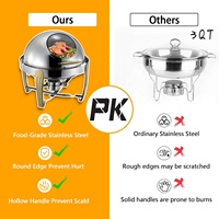 Plat de service de luxe en acier inoxydable doré unique pour buffets, réchaud alimentaire pour mariages et événements spéciaux