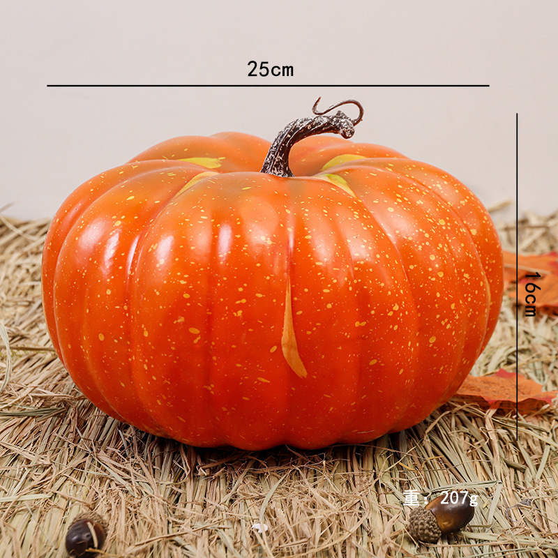 Calabaza naranja corta y regordeta de 25 cm