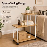 Table d'appoint de canapé moderne et minimaliste, durable, avec rangement, cadre métallique, étagère à 5 niveaux, présentoir multifonction, table basse d'appoint