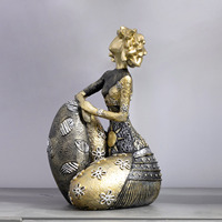 Statue de femme abstraite vintage en résine électroplaquée, sculpture pop art en relief floral 3D, décoration de table, cadeau artisanal