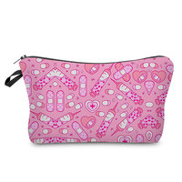 Trousse de Maquillage Luxe en Polyester Couleur Unie, Légère, Portable, Grande Capacité, pour Pinceaux, Rouges à Lèvres et Produits de Beauté, Personnalisable