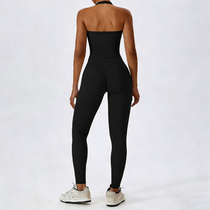 Ropa <span class=keywords><strong>de</strong></span> Gimnasio para Mujer, Conjunto <span class=keywords><strong>de</strong></span> 2 Piezas, Sujetador Deportivo Halter, Leggings Levanta Glúteos, Sensación <span class=keywords><strong>de</strong></span> Segunda Piel, Transpirable, Ropa Deportiva para Entrenamiento - Product Image 4