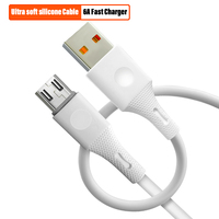 Câble de chargeur rapide OEM V8 1M 3FT avec câble de chargement de données micro USB 6A pour appareil photo Tecno Android utilisation d'ordinateur veste TPE faible quantité minimale de commande