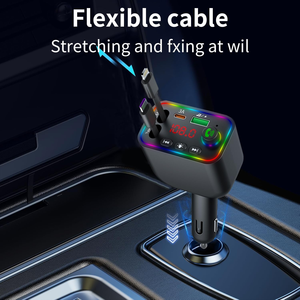 Meilleures ventes d'<span class=keywords><strong>Amazon</strong></span>, chargeur de <span class=keywords><strong>voiture</strong></span> sans fil 120W avec écran numérique, super charge rapide, transmetteur FM USB 5.3, téléphones mobiles - Product Image 4