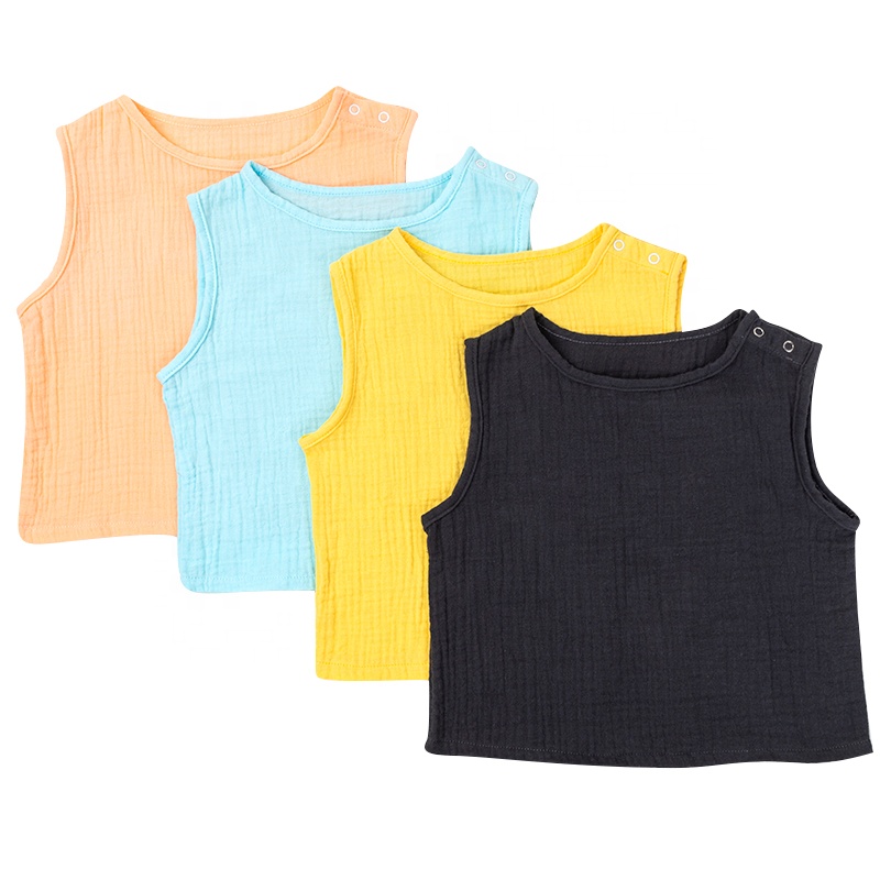 Оптовая продажа с фабрики, детские жилеты без рукавов из органического хлопка