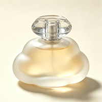 Flacon de parfum de luxe en verre en forme de nuage avec couvercle en pierre volcanique – Récipient vide personnalisé pour fragrance
