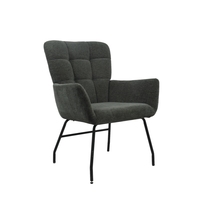 Fauteuil d'appoint individuel pour salon, revêtement en tissu, assise en mousse, fauteuil d'appoint blanc avec pieds en bois