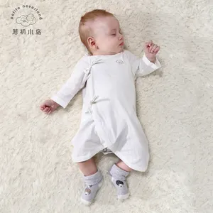 低起订量 100% 和服提花有机棉面料新生儿连体衣紧身衣婴儿服装