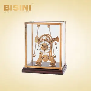 Ev masa masa dolabı sergiler zarif mekanik bakır kaplama masa saati deniz modeli masa saati