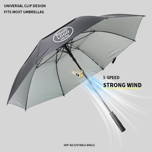 Portable Golf <b>Umbrella</b> Fan Clip Cooling Device Rechargeable Five Speed Adjustable Mini Cooler Auto Open Windproof Outdoor Travel - Product Image 4