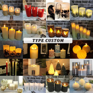 Faux <span class=keywords><strong>Bougie</strong></span> Kerzen Pillar en Cire Réelle, Bougies Électriques Fonctionnant sur Batterie, Velas, Bougies <span class=keywords><strong>LED</strong></span> Sans Flamme avec Télécommande - Product Image 5