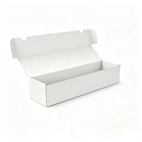 Boîte de rangement rectangulaire longue à couvercle rabattable en carton rigide blanc vierge pour cartes à collectionner TCG – Vente en gros
