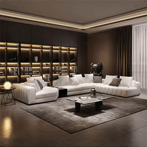 طقم أريكة مقطعية فاخرة من MOYI بتصميم إيطالي حديث على شكل <span class=keywords><strong>L</strong></span>، أثاث غرفة معيشة، كنبات غرف جلوس - Product Image 5