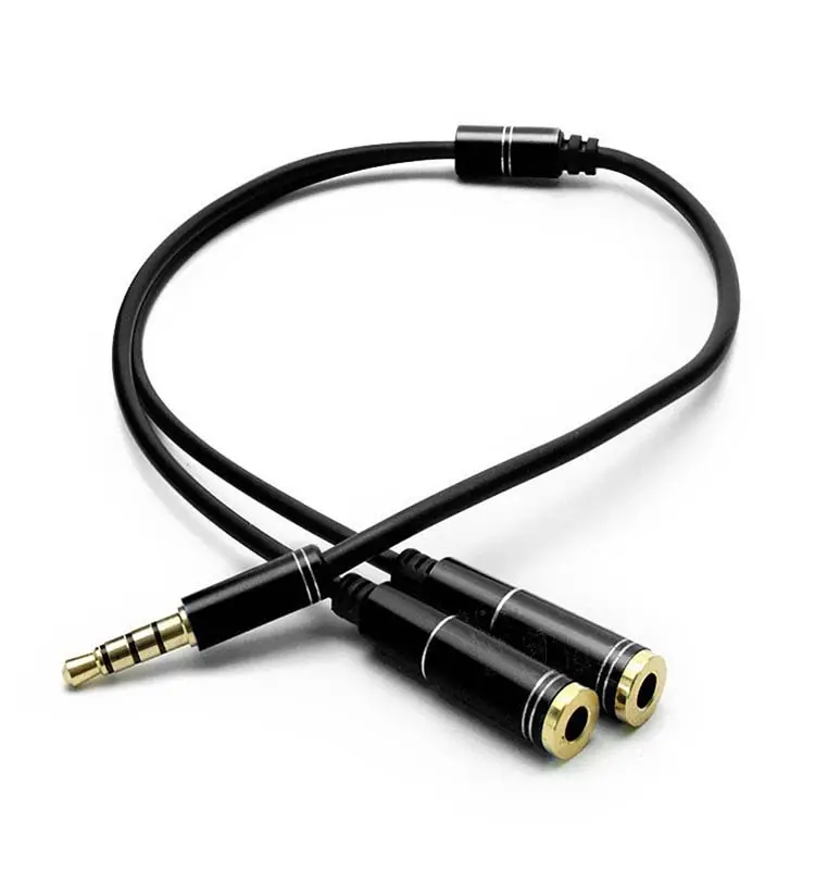 Cavo Audio Splitter per cuffie da 3.5mm maschio a 2 femmina Jack adattatore Splitter da 3.5mm cavo Aux per lettore MP3 Samsung