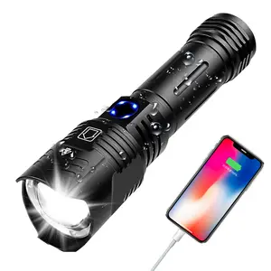 2022 Newest XHP199 16-core LED Flashlight Zoom USB Rechargeable Most Powerful XHP99 Xhp90 XHP50 Torch 18650 26650 Handheld Light