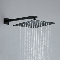 Ensemble de douche de salle de bain de luxe système de robinet de douche à effet pluie numérique ensemble de douche thermostatique en laiton noir mat