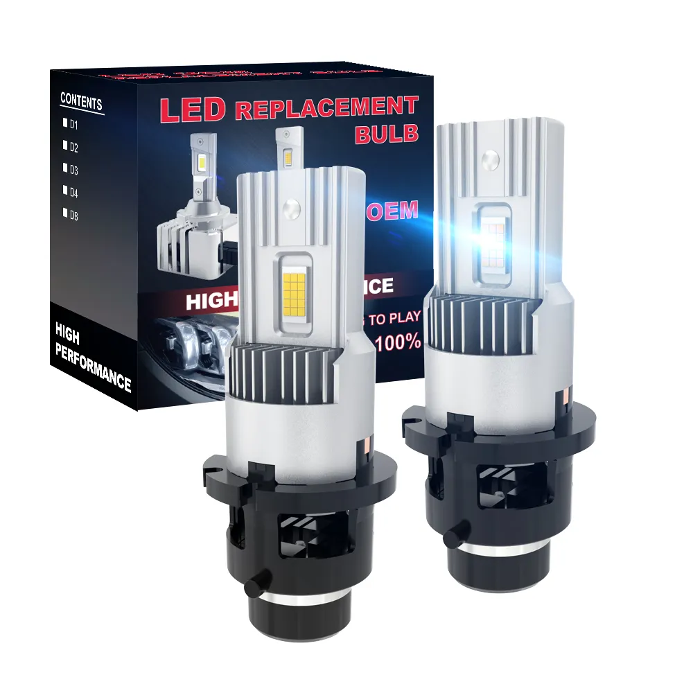 2024 mới nhất Mini D2S D4S Led Đèn Pha Bóng đèn 9000lm 6000K với CANBUS giải mã Plug and Play thay thế ban đầu Xenon bóng đèn