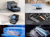 Vadrouille à rouleaux autonettoyante instantanée et aspirateur robot 12000PA avec tuyau d'eau à connexion directe