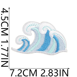 Surfer Girl bordado hierro en parches ropa parche decorativo apliques mar ola cangrejo dibujos animados planchado Shell - Product Image 4