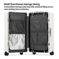 Valise à roulettes grande capacité 32 pouces avec serrure TSA, port de charge USB, 4 roues pivotantes à 360°, porte-gobelet et ouverture frontale