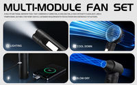 Nouvel arrivage Factory 2026 : Ensemble de ventilateurs multi-modules portables, souffleur de poussière à turbine d'extérieur, aspirateur, lampe torche et batterie externe, avec fonction turbo puissant