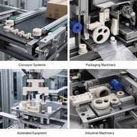 Pièces usinées en nylon PA6 PA66, bobines, poulies, engrenages, supports, blocs, anneaux, bagues, kit plastique personnalisé pour équipement industriel