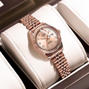Montre à quartz raffinée et élégante pour femme, boîtier classique effet soleil, bracelet en acier, étanche à vie, montre élégante pour femme - Product Image 3