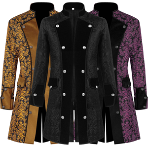 Custom Medieval <b>Tailcoat</b> Victorian Steampunk Pirate Coat Gothic Cosplay Halloween Costume 100% Polyester OEM - Product Image 1