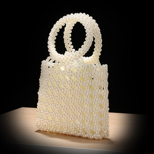 Sac bandoulière perlé fait main d'été, pochette de soirée élégante avec anse en anneau, sac à main croisé pour femme, pochette de fête - Product Image 3