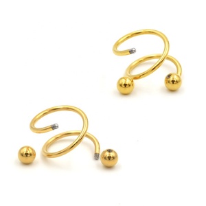 Boucles d'oreilles tendance en acier inoxydable, style punk, <span class=keywords><strong>spirale</strong></span> hélice, clou d'oreille, anneau de lèvre, <span class=keywords><strong>piercing</strong></span> de nez, <span class=keywords><strong>piercing</strong></span> de cartilage pour femme, bijoux de corps - Product Image 6